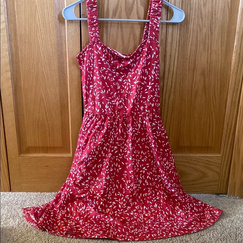 Red Floral Sleeveless Dress